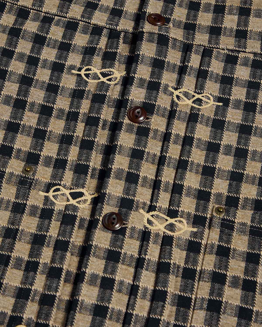 EMO Knit Plaid-Effect Embroidered Jacket