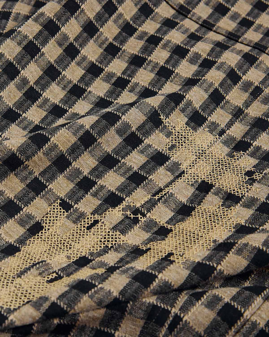 EMO Knit Plaid-Effect Embroidered Jacket