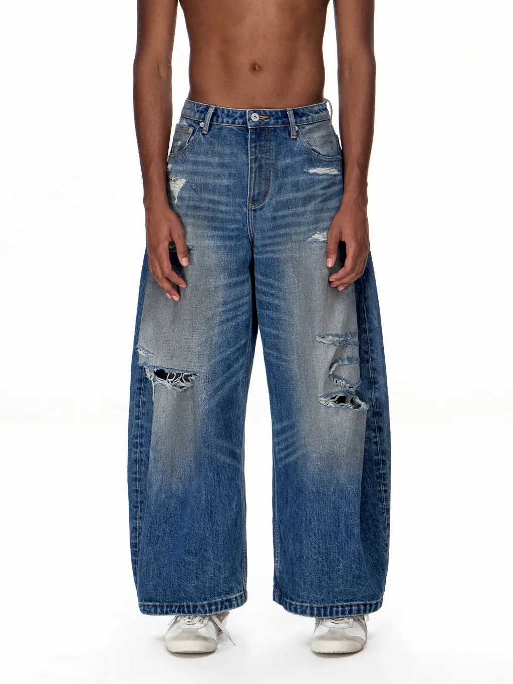 EMO "Cyber Scar" Loose Curved Jeans