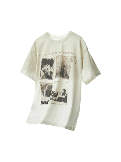 Patch Printed Loose T-Shirt