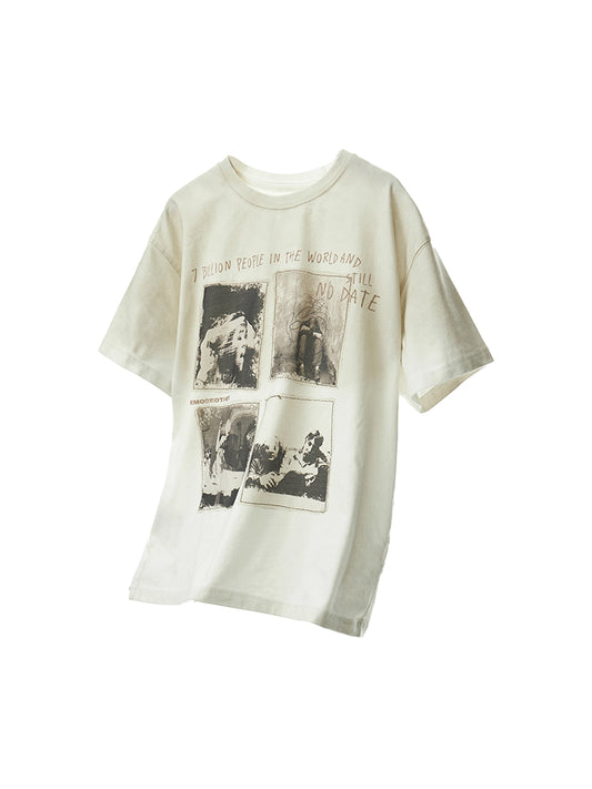 Patch Printed Loose T-Shirt