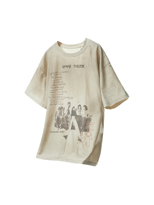 Rock Song Lyrics Printed T-Shirt