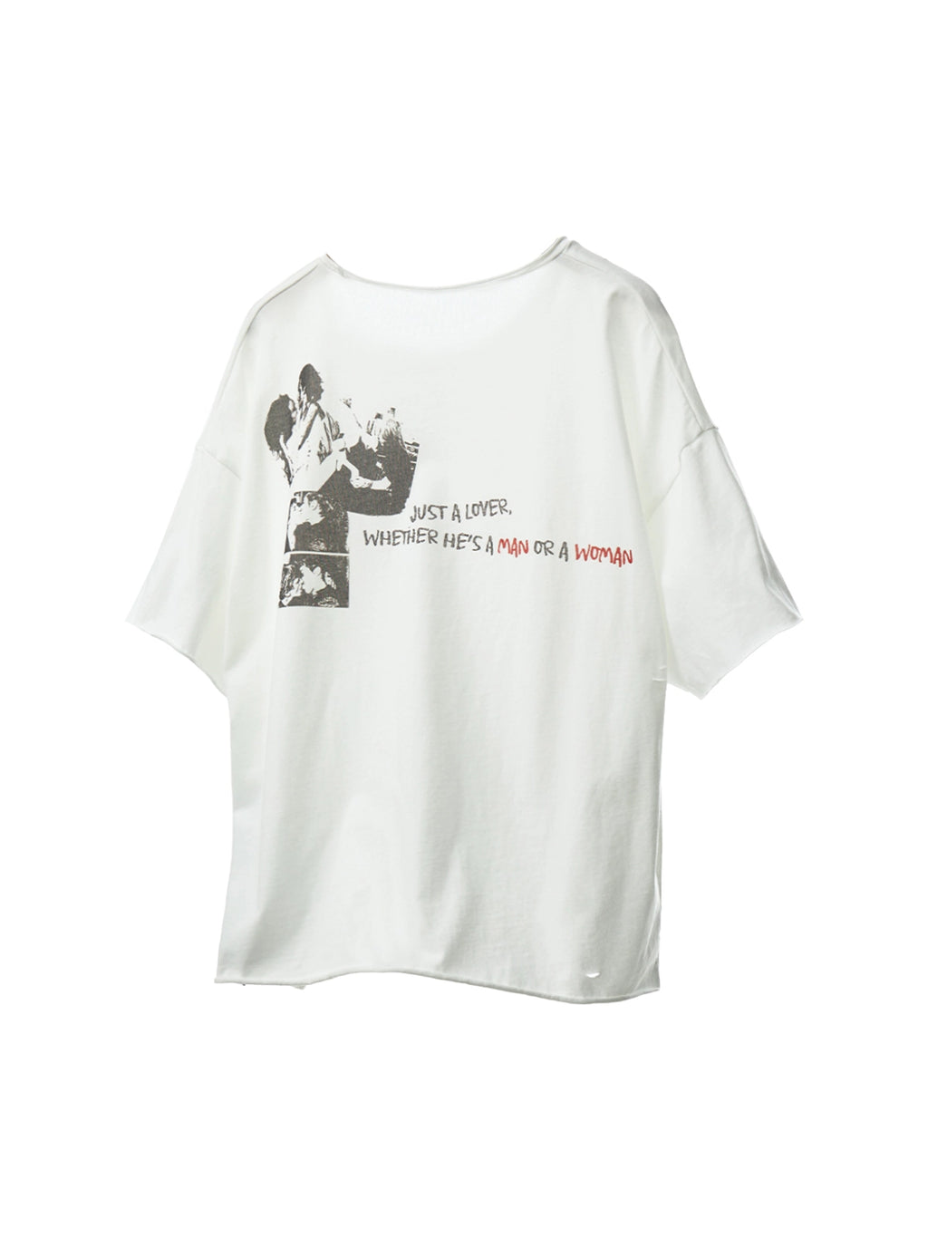 Distressed White Loose T-Shirt