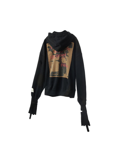 Punk Ripped Zip-Up Hoodie
