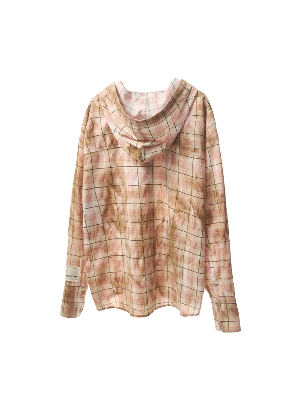 Stain Plaid Hooded Shirt
