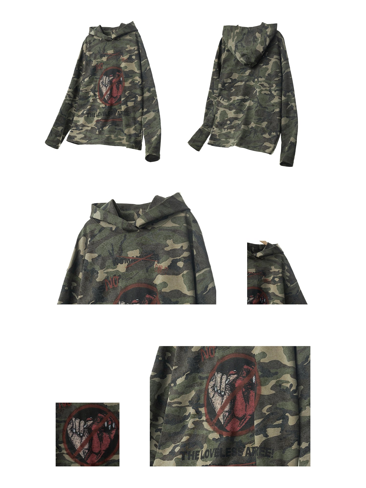 Vintage Camouflage Print Hoodie