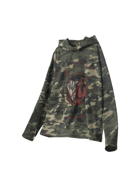 Vintage Camouflage Print Hoodie