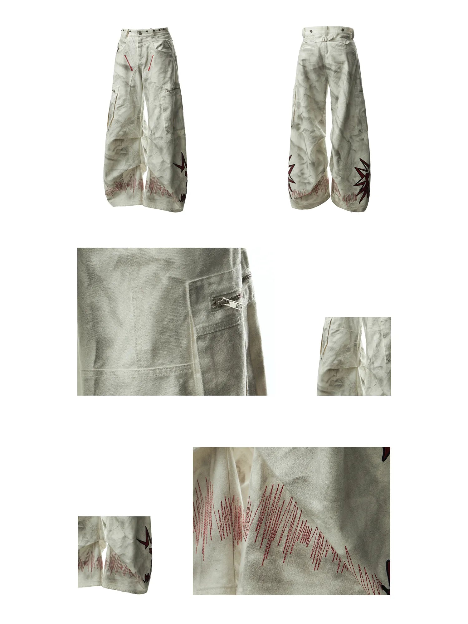 Removable Wide-Leg Overall Pants Detail