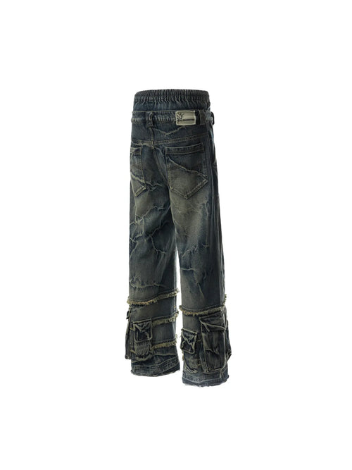 Double Waistband Cargo Jeans