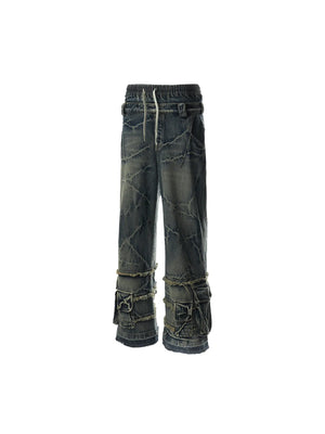 Double Waistband Cargo Jeans