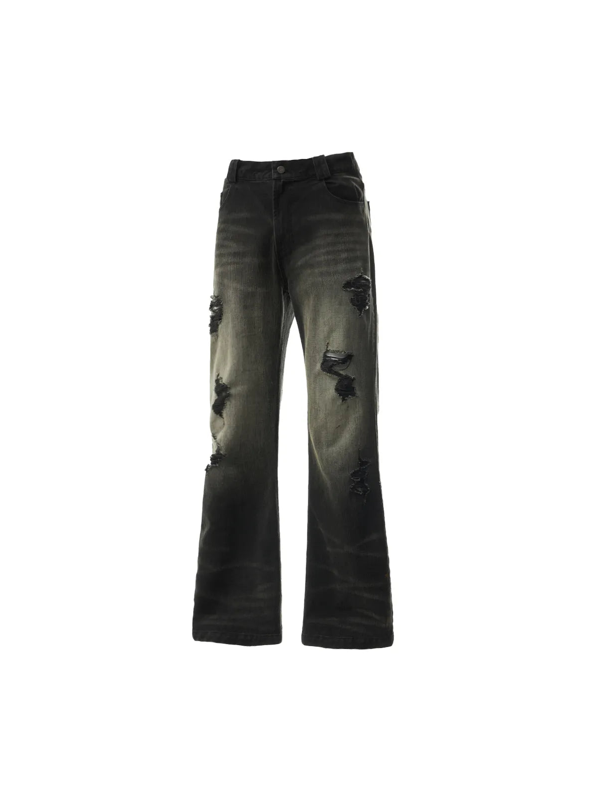 Black Distressed Flared Jeans – EMOBROTHER