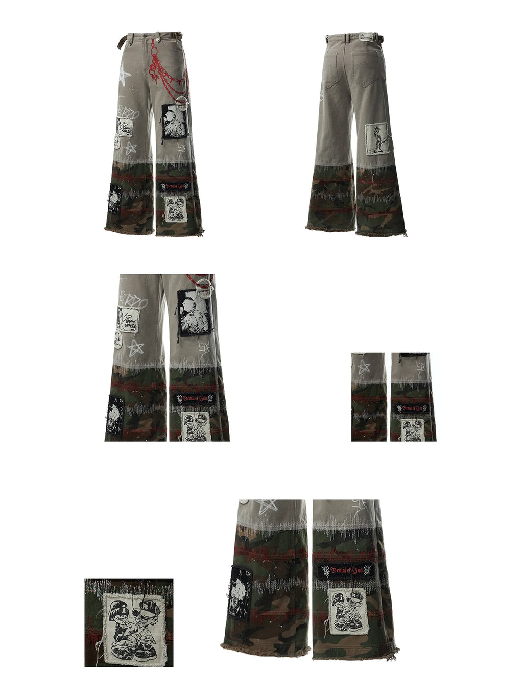 Graffiti  Print Cargo Pants Detail