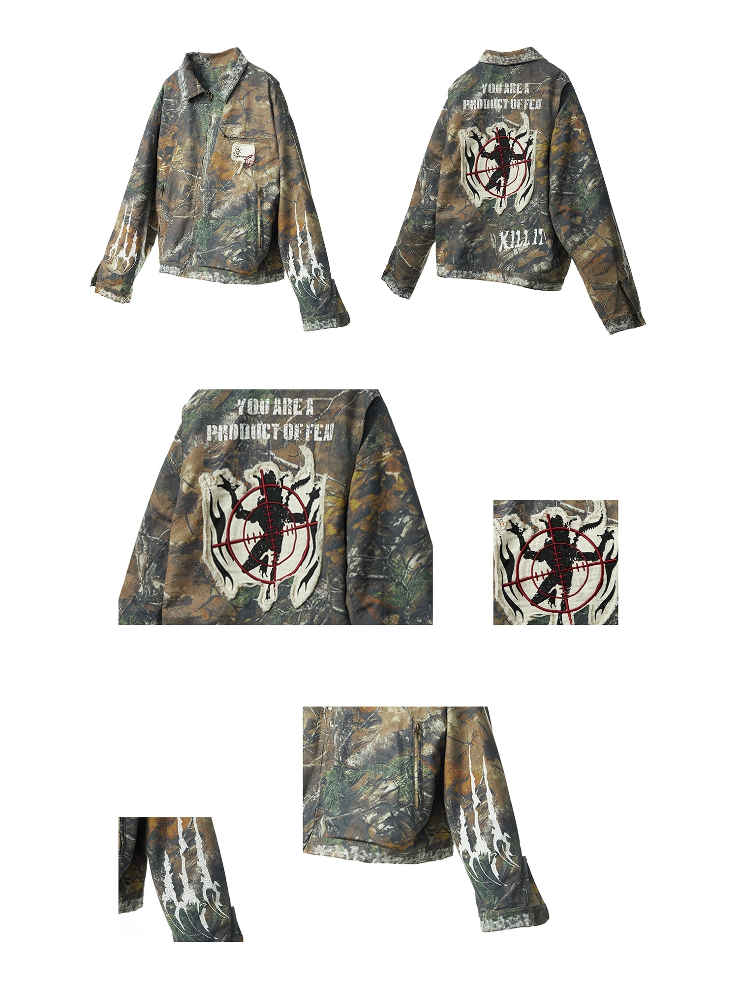 Camouflage Distressed Embroidered Jacket – EMOBROTHER
