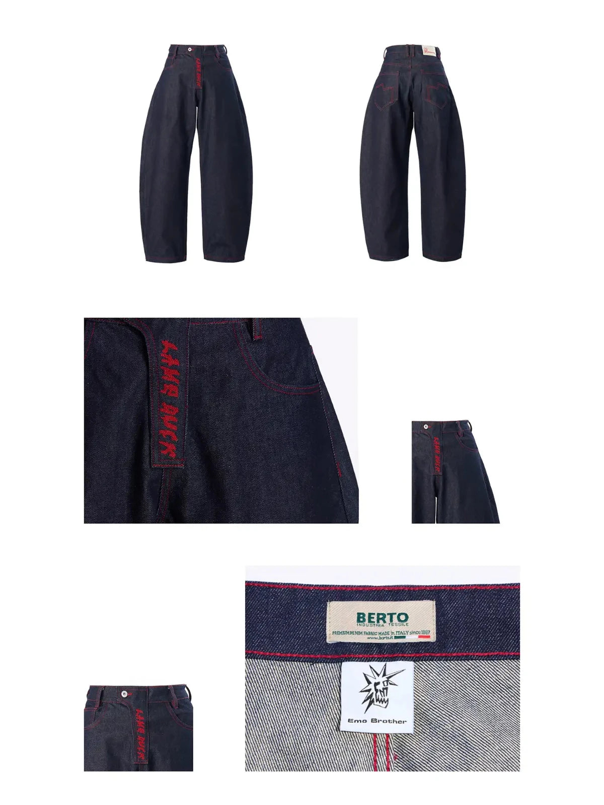 EMO Curved Blade Jeans detail