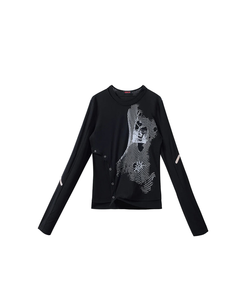 EMO  "Digital Veils" Layered Tee Black
