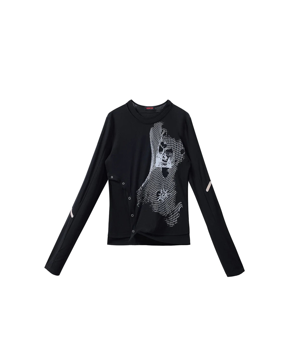 EMO  "Digital Veils" Layered Tee Black