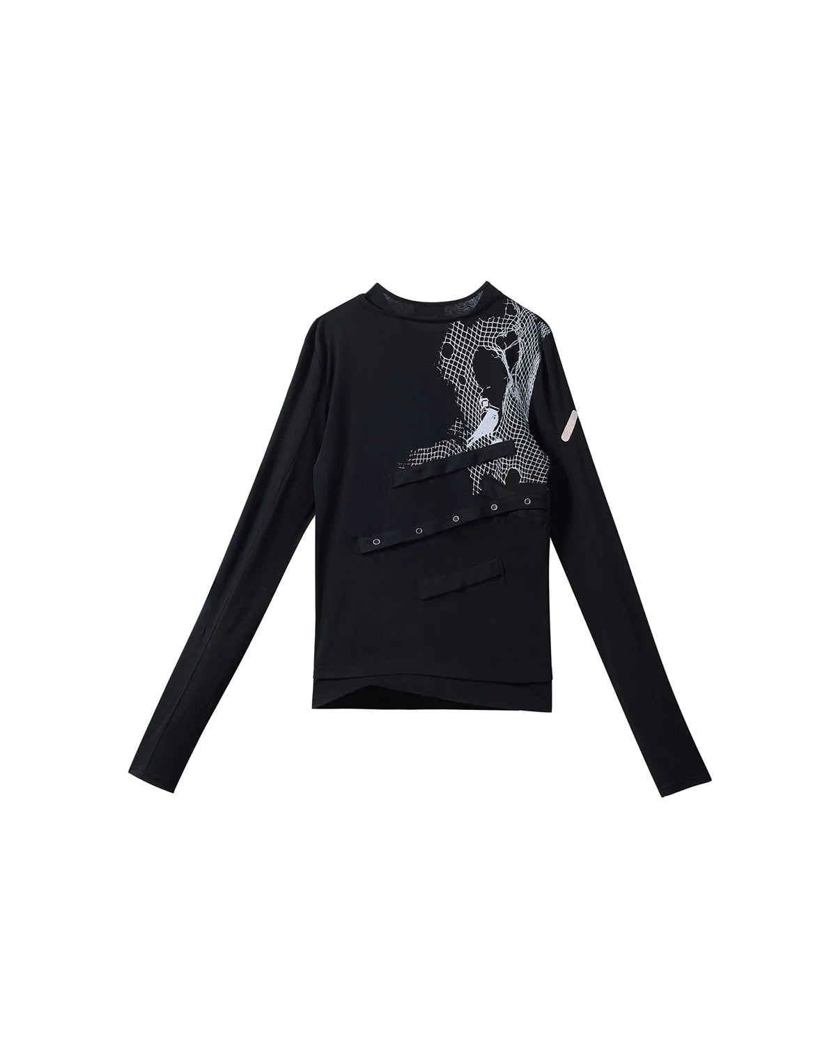EMO  "Digital Veils" Layered Tee Black