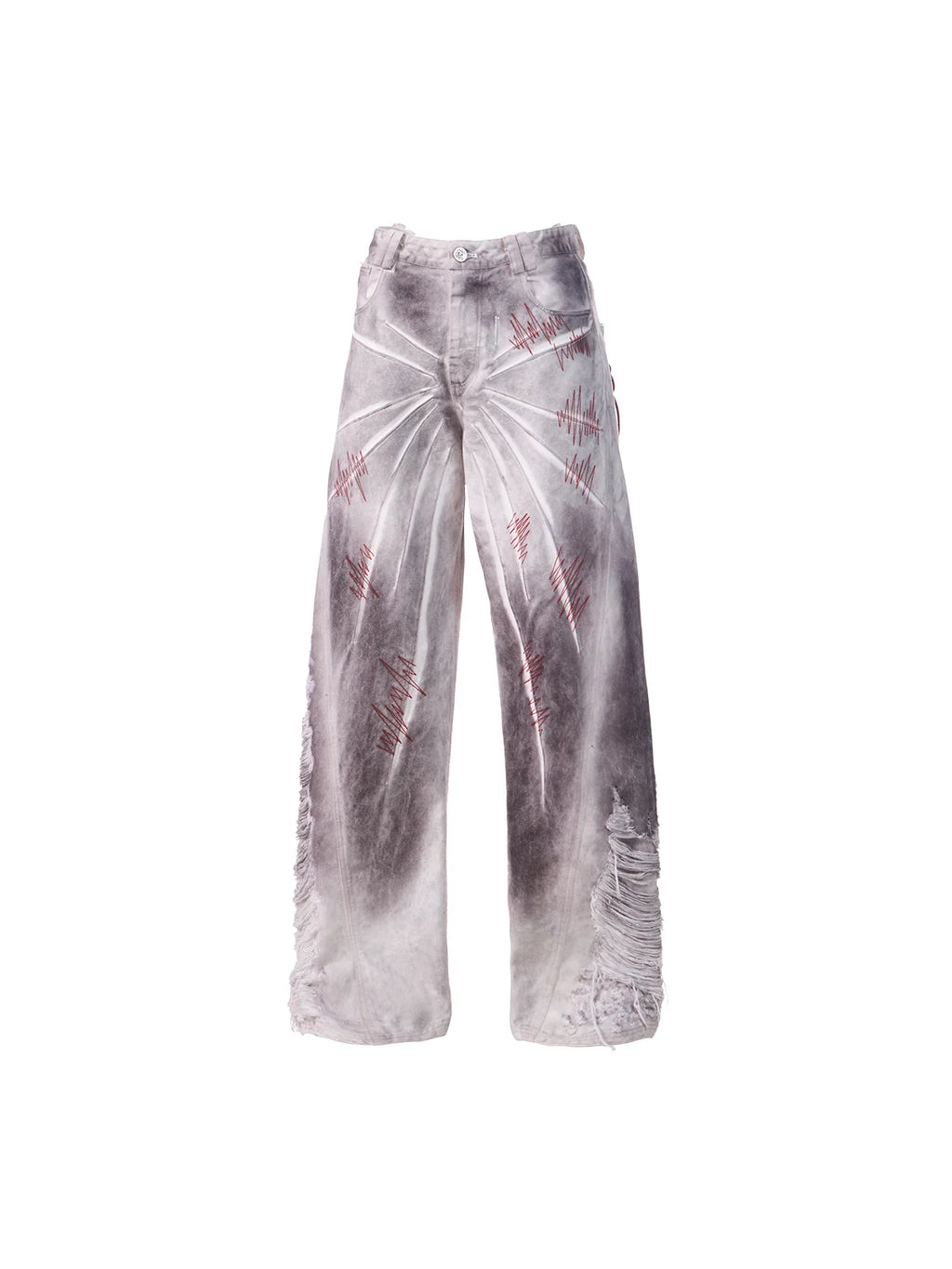 EMO "Cyber Bruise" Distressed A-Line Jeans