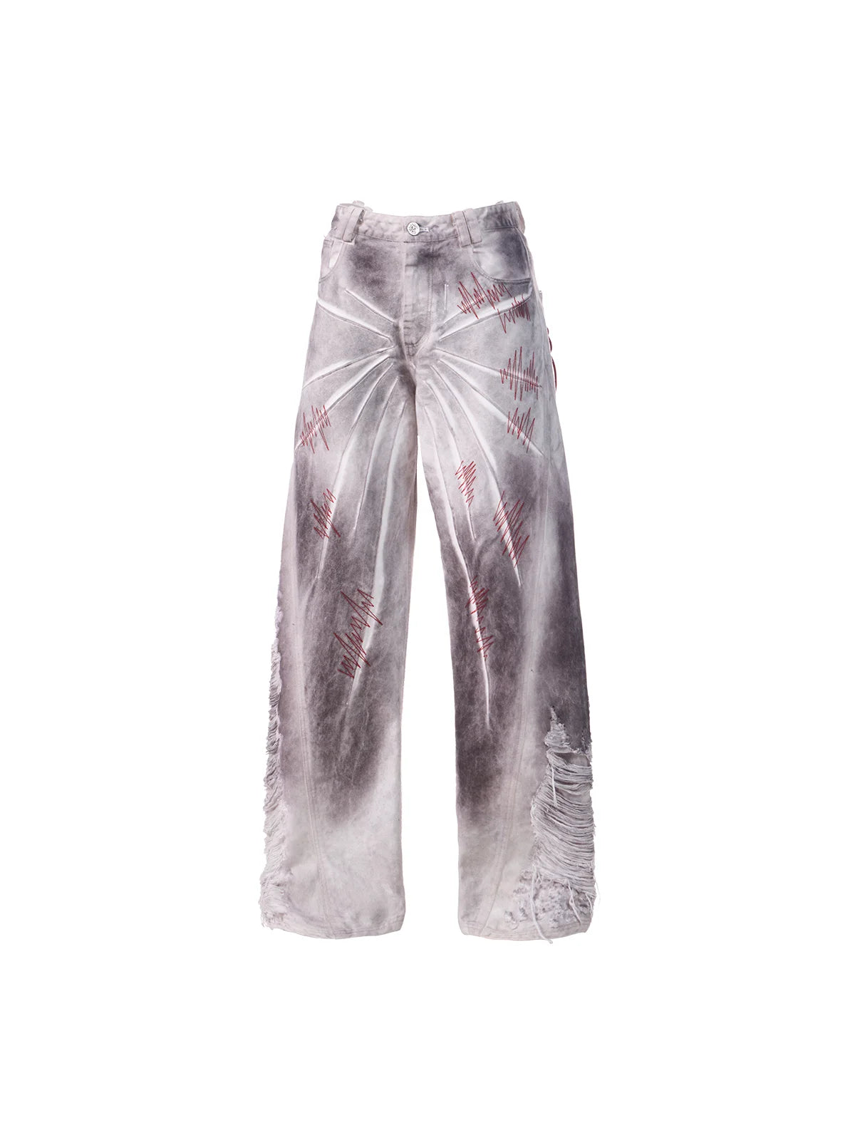 EMO "Cyber Bruise" Distressed A-Line Jeans