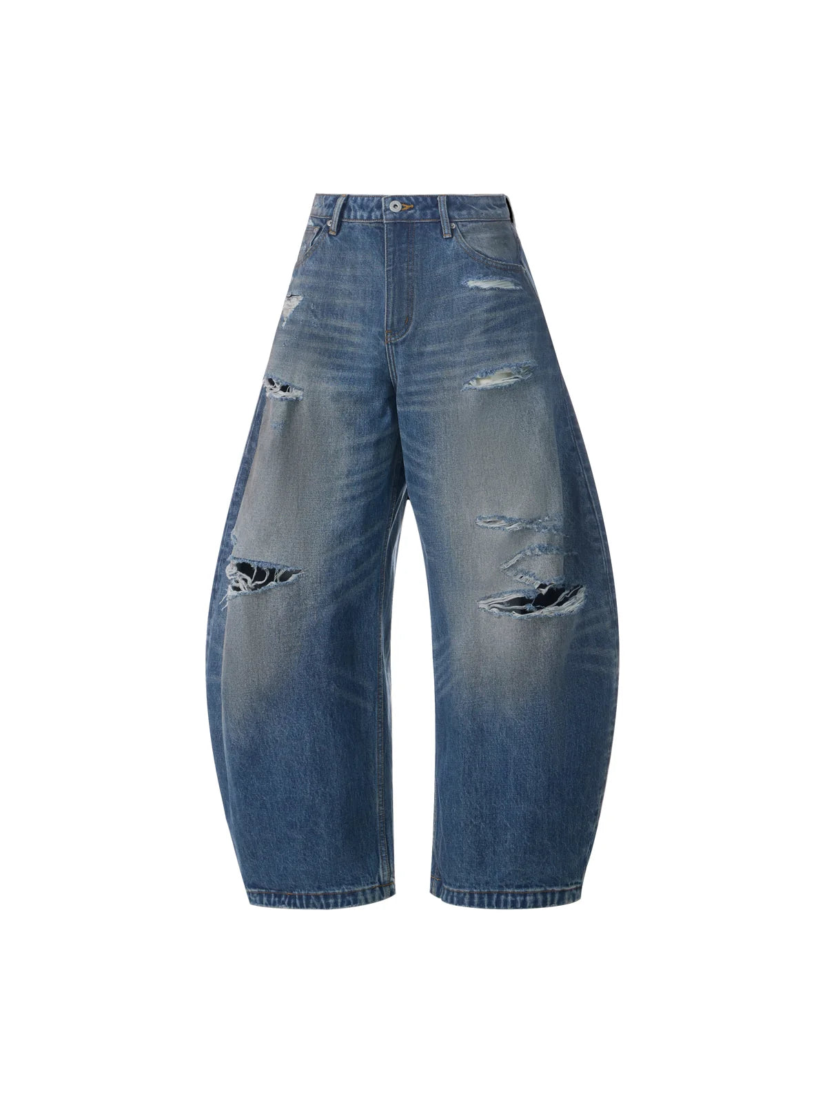 EMO "Cyber Scar" Loose Curved Jeans