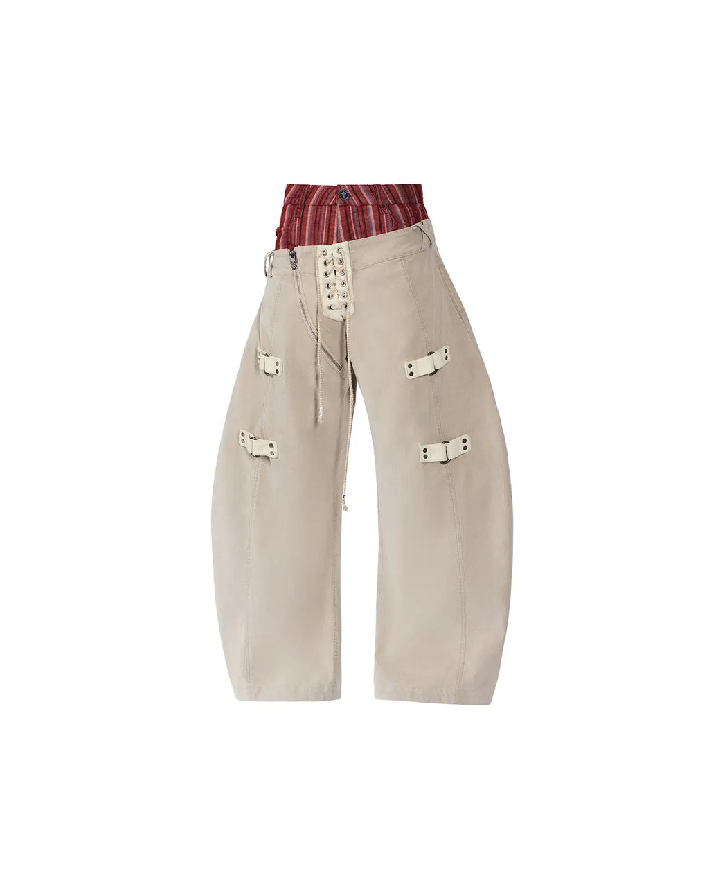 EMO Double Waistline Stripe Cord Pants