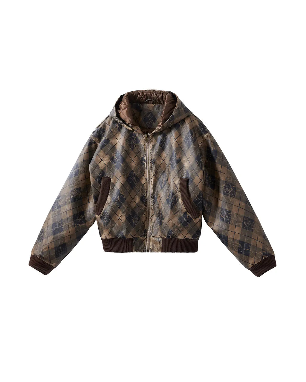 EMO Retro Grid Print Sweat Jacket