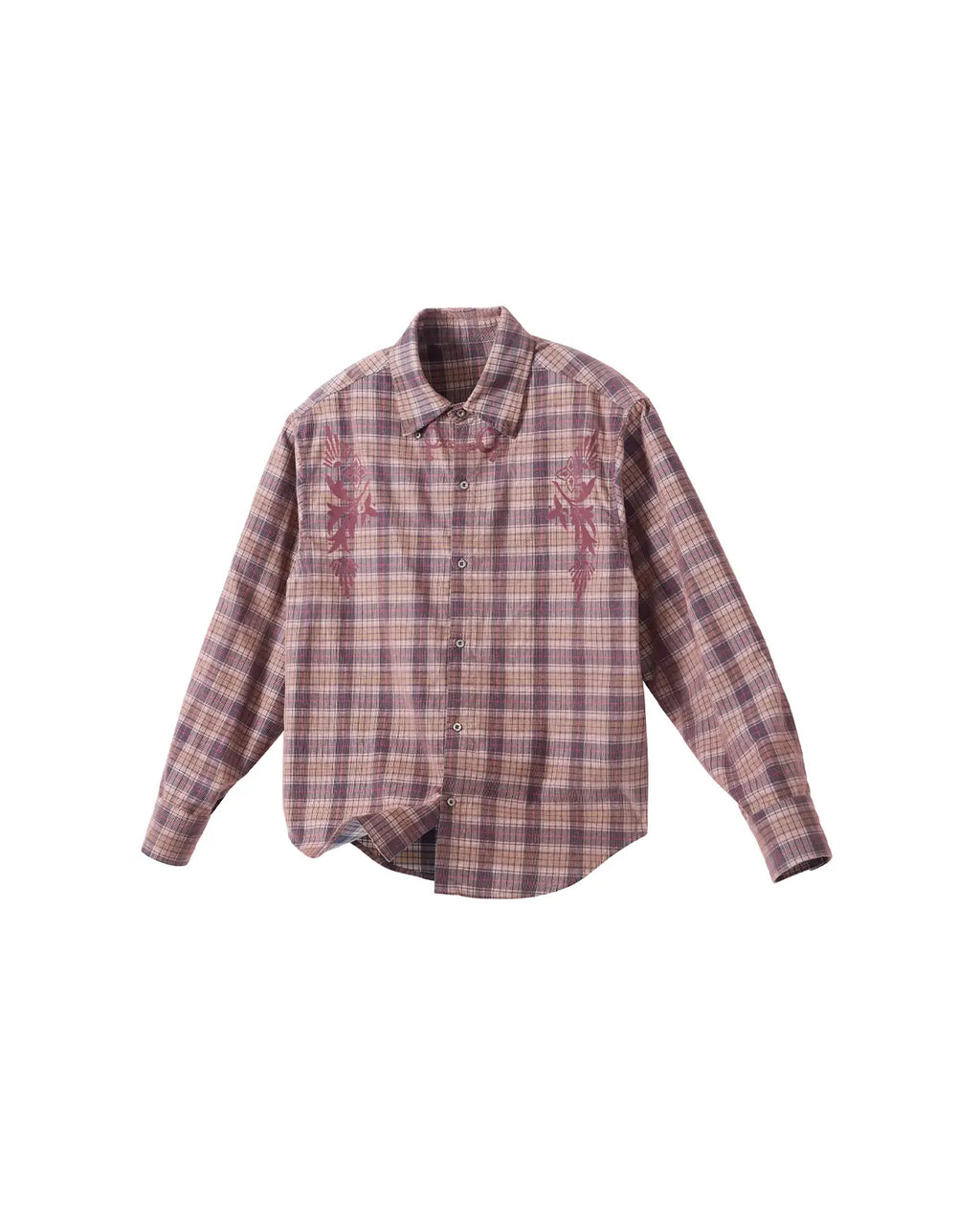 EMO Vintage Texture Flocking Button-Down