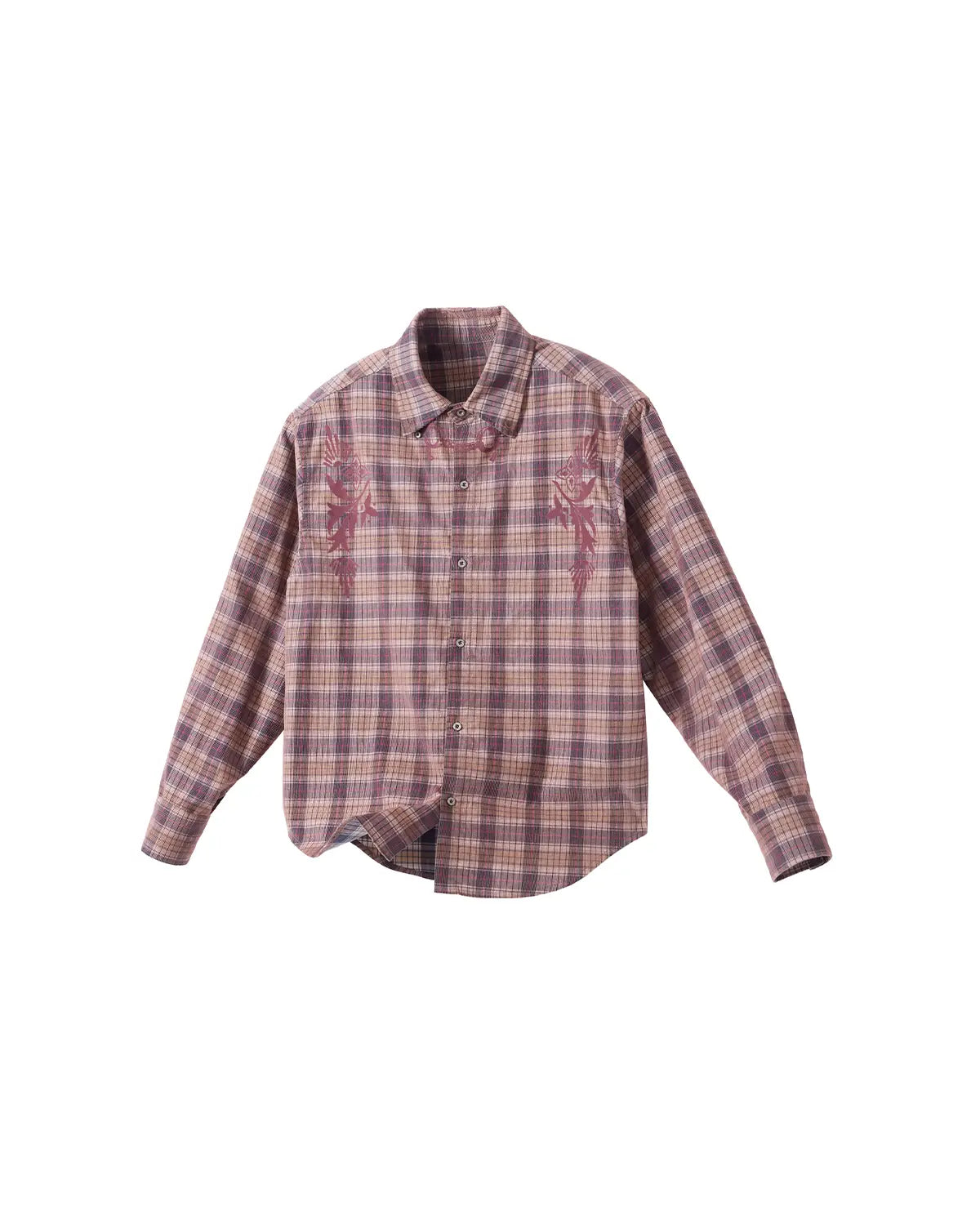 EMO Vintage Texture Flocking Button-Down