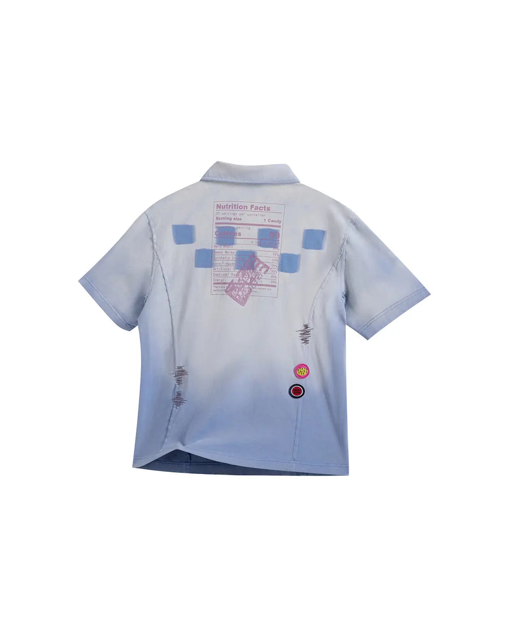EMO “Taro Candy” Washed Cropped Polo Tee blue