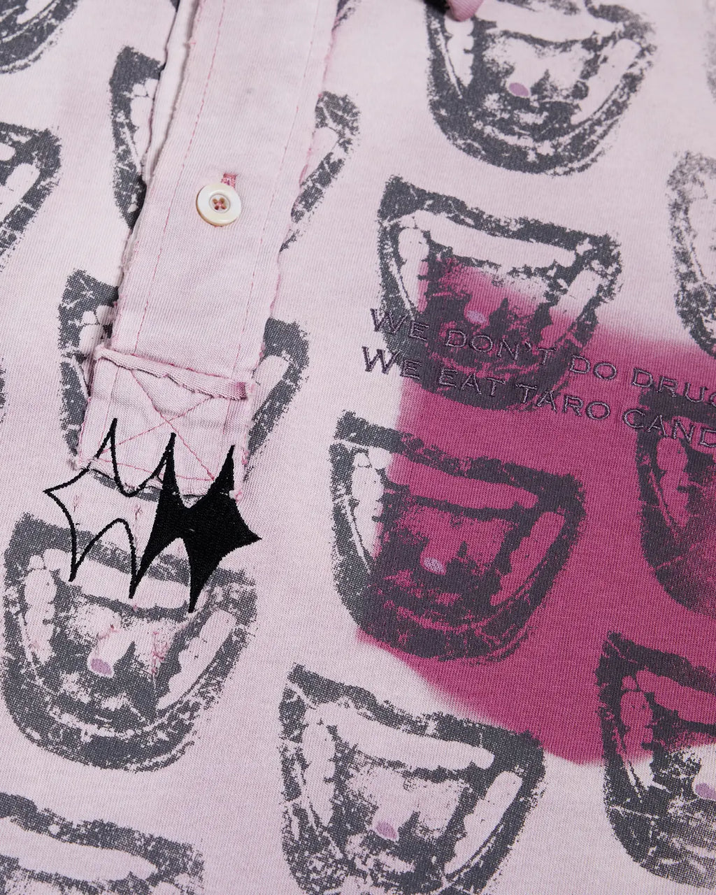 EMO “Taro Candy” Washed Cropped Polo Tee pink