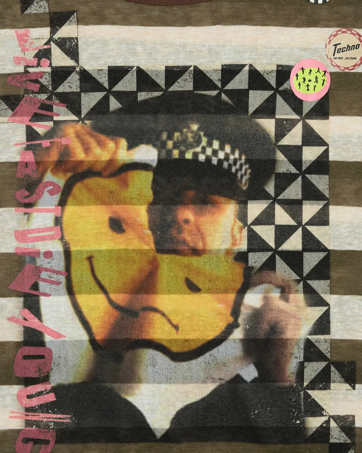 EMO Torn Smiley Stripe Tank