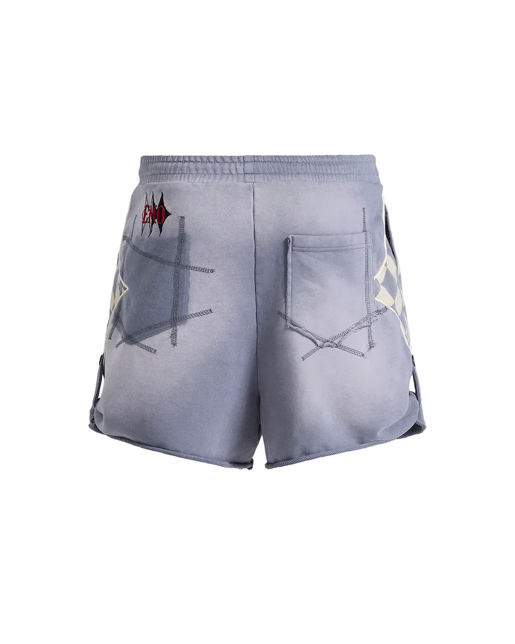 EMO Garment Washed Diamond Quilted Shorts blue