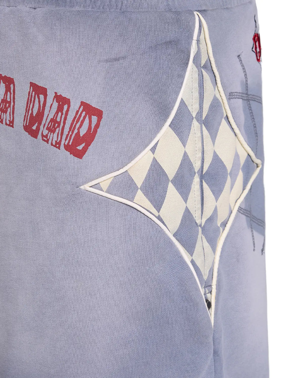 EMO Garment Washed Diamond Quilted Shorts blue