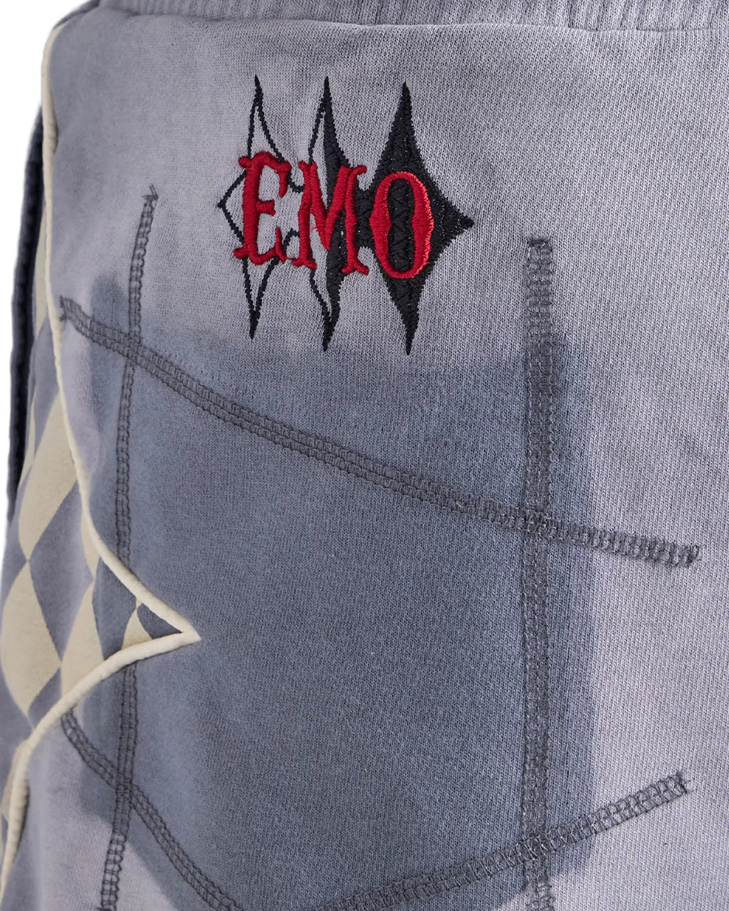 EMO Garment Washed Diamond Quilted Shorts blue