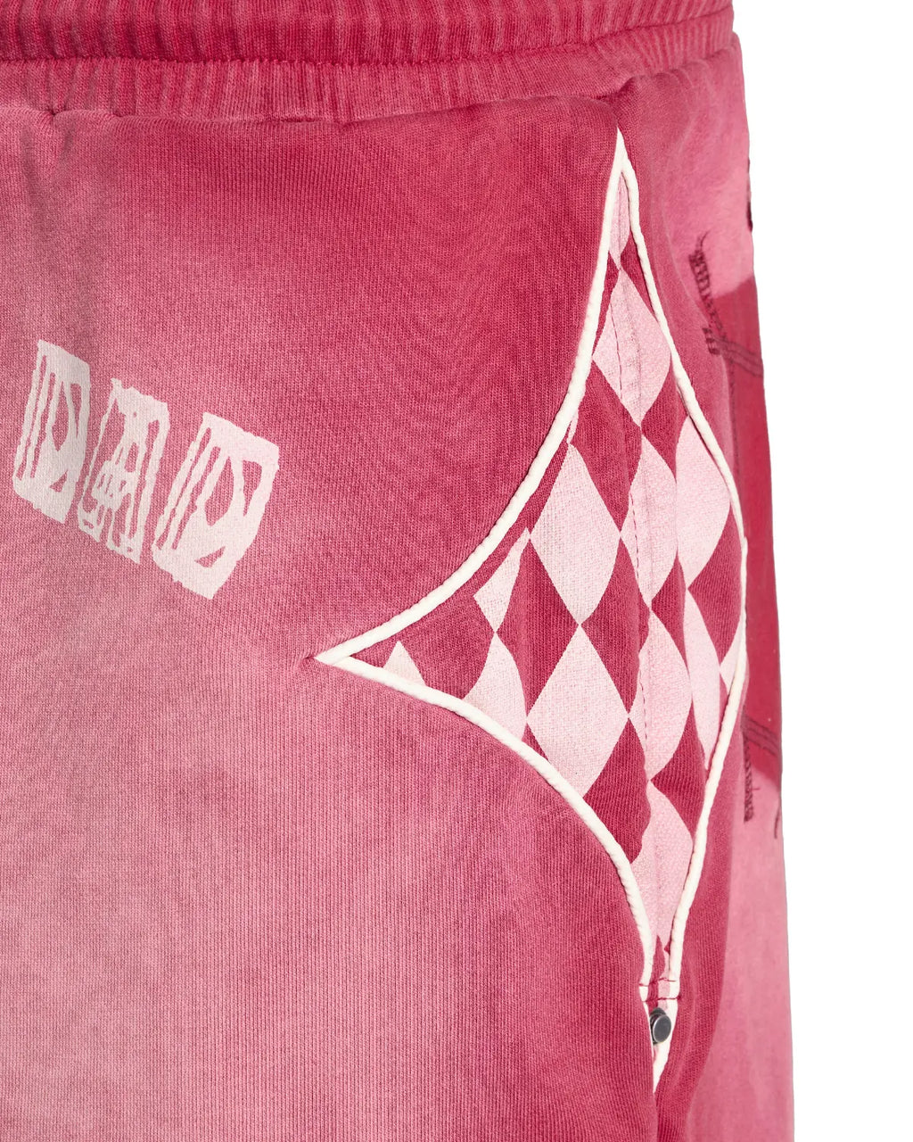 EMO Garment Washed Diamond Quilted Shorts Red