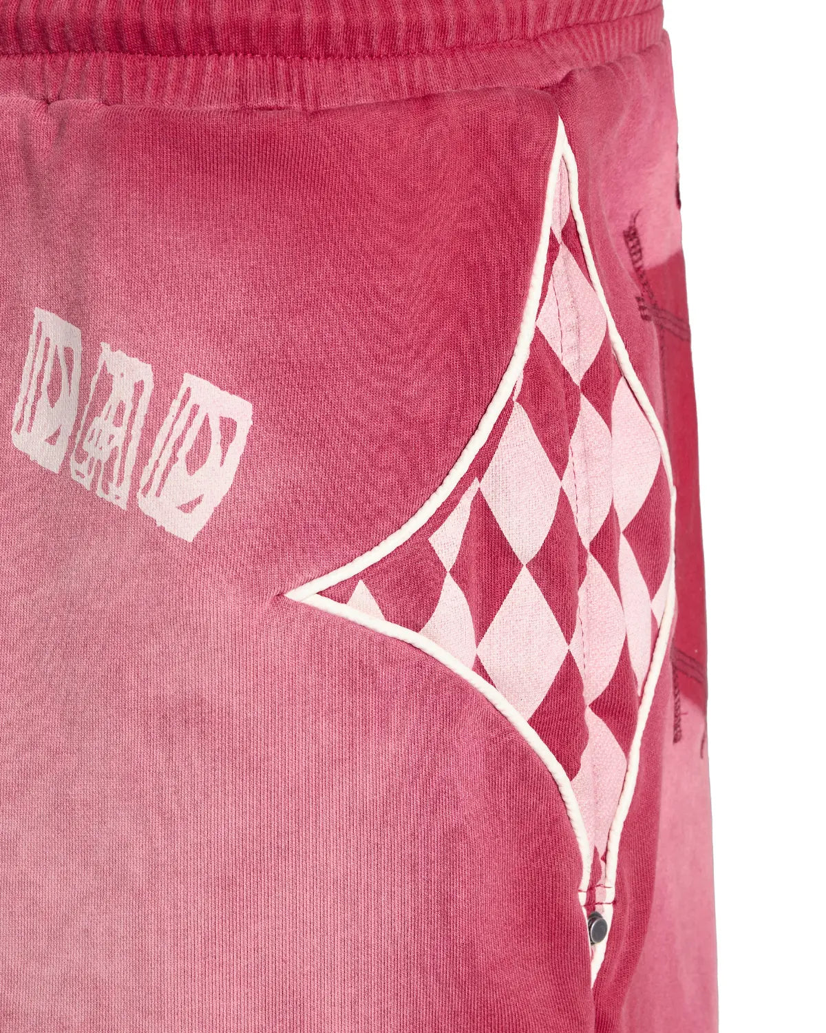 EMO Garment Washed Diamond Quilted Shorts（Red）