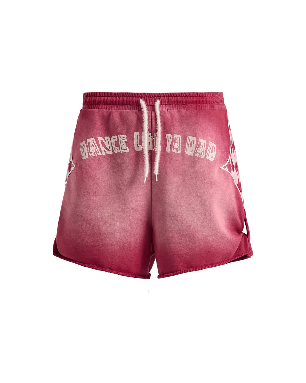 EMO Garment Washed Diamond Quilted Shorts Red