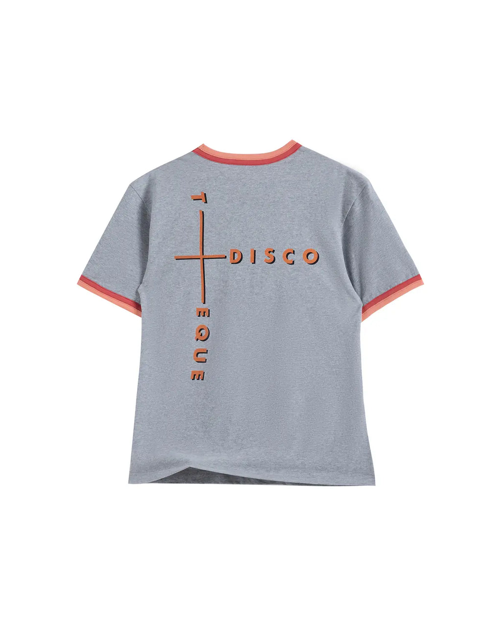 EMO Double-Layer Contrast Rib Print Slim Tee