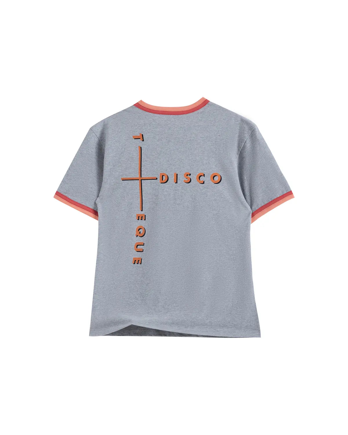 EMO Double-Layer Contrast Rib Print Slim Tee