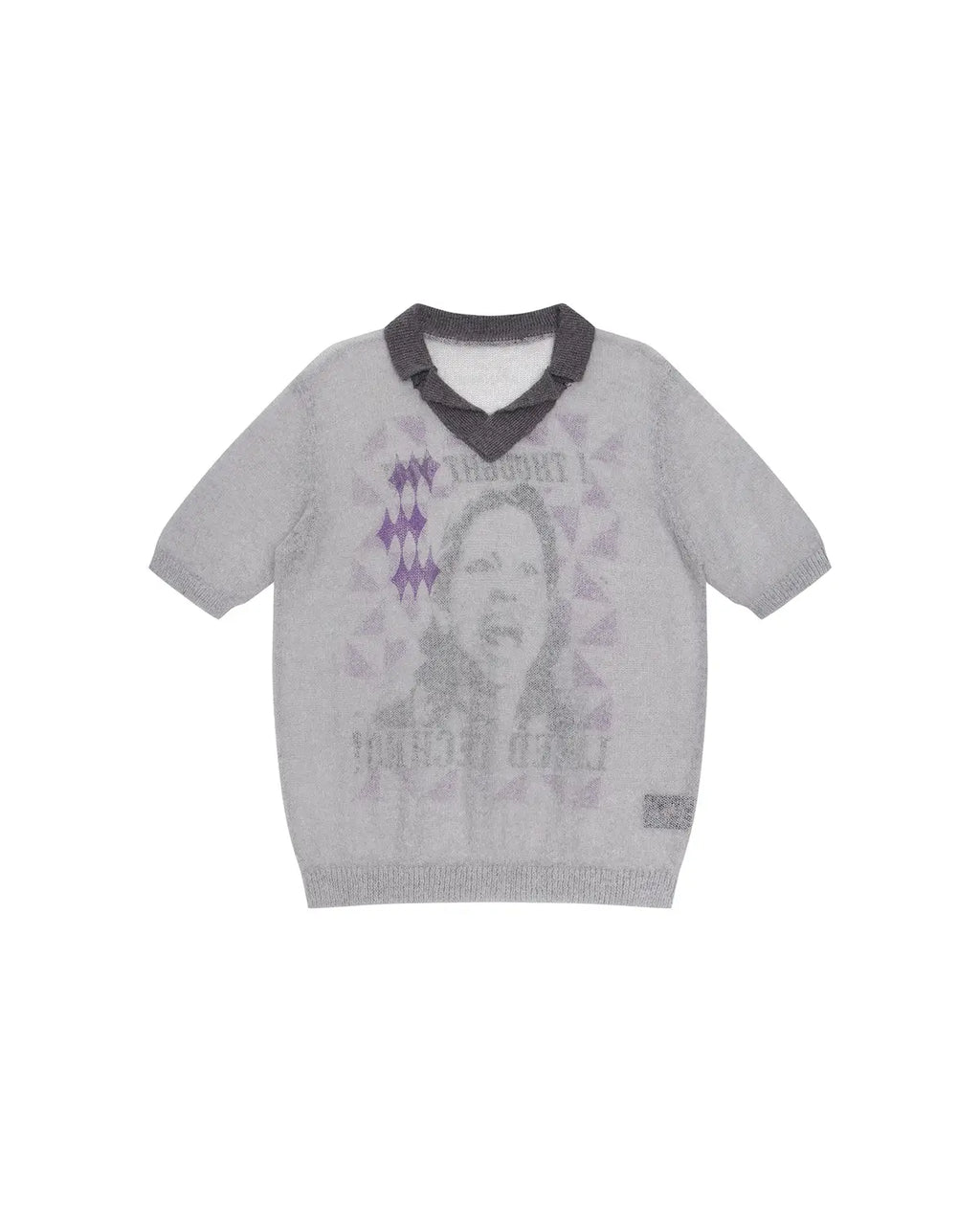 EMO Mohair Wool Knit Short Sleeve（Grey）
