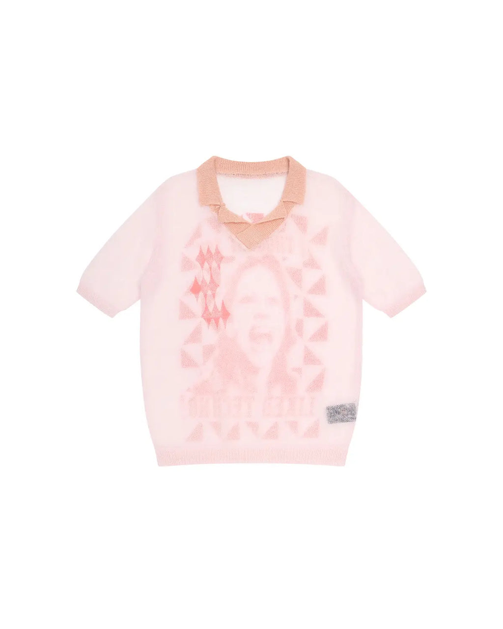 EMO Mohair Wool Knit Short Sleeve（Pink）