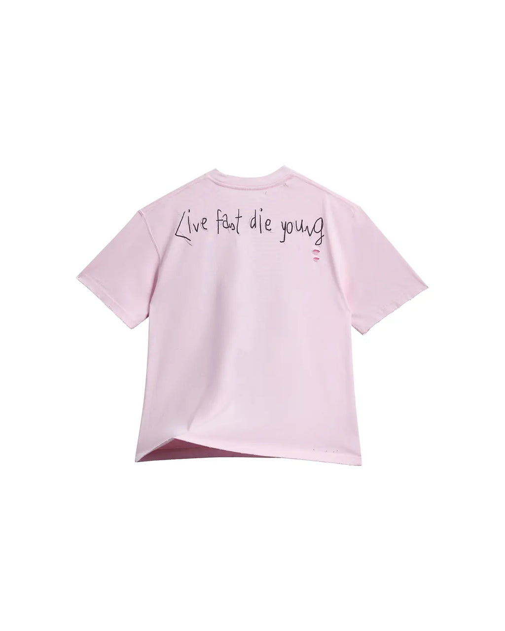 EMO Distressed Camo Washed Cropped Tee Pink