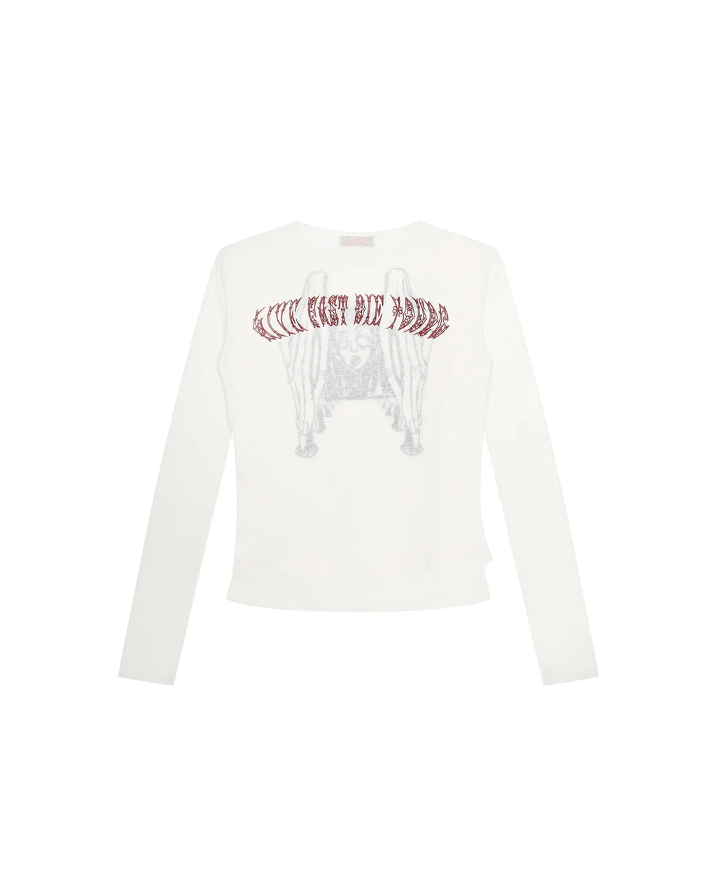 EMO Sheer Layered Graphic Long Sleeve T-Shirt