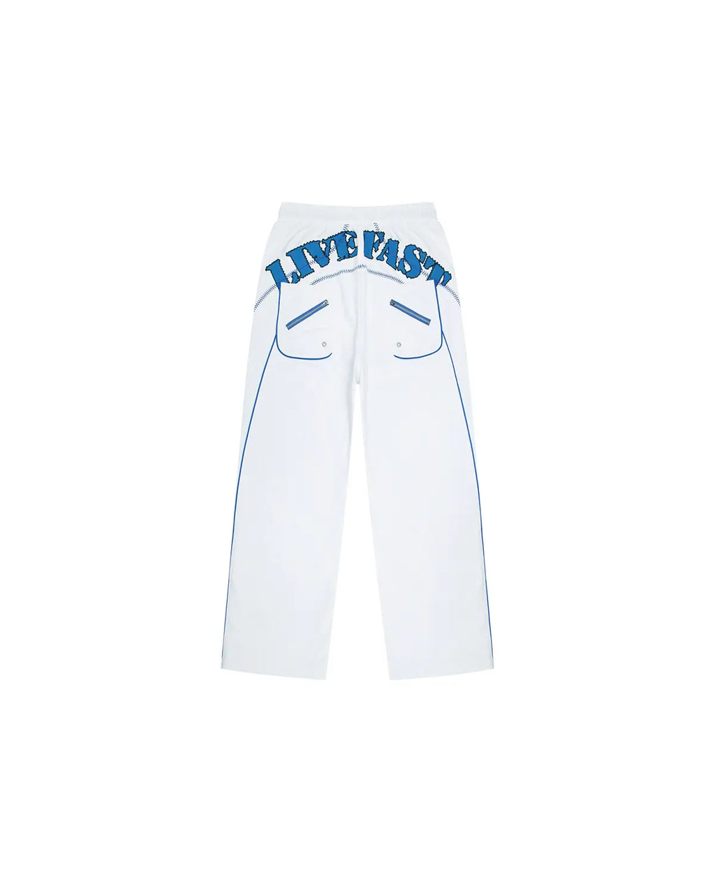EMO Embroidered Straight-Leg Sweatpants White