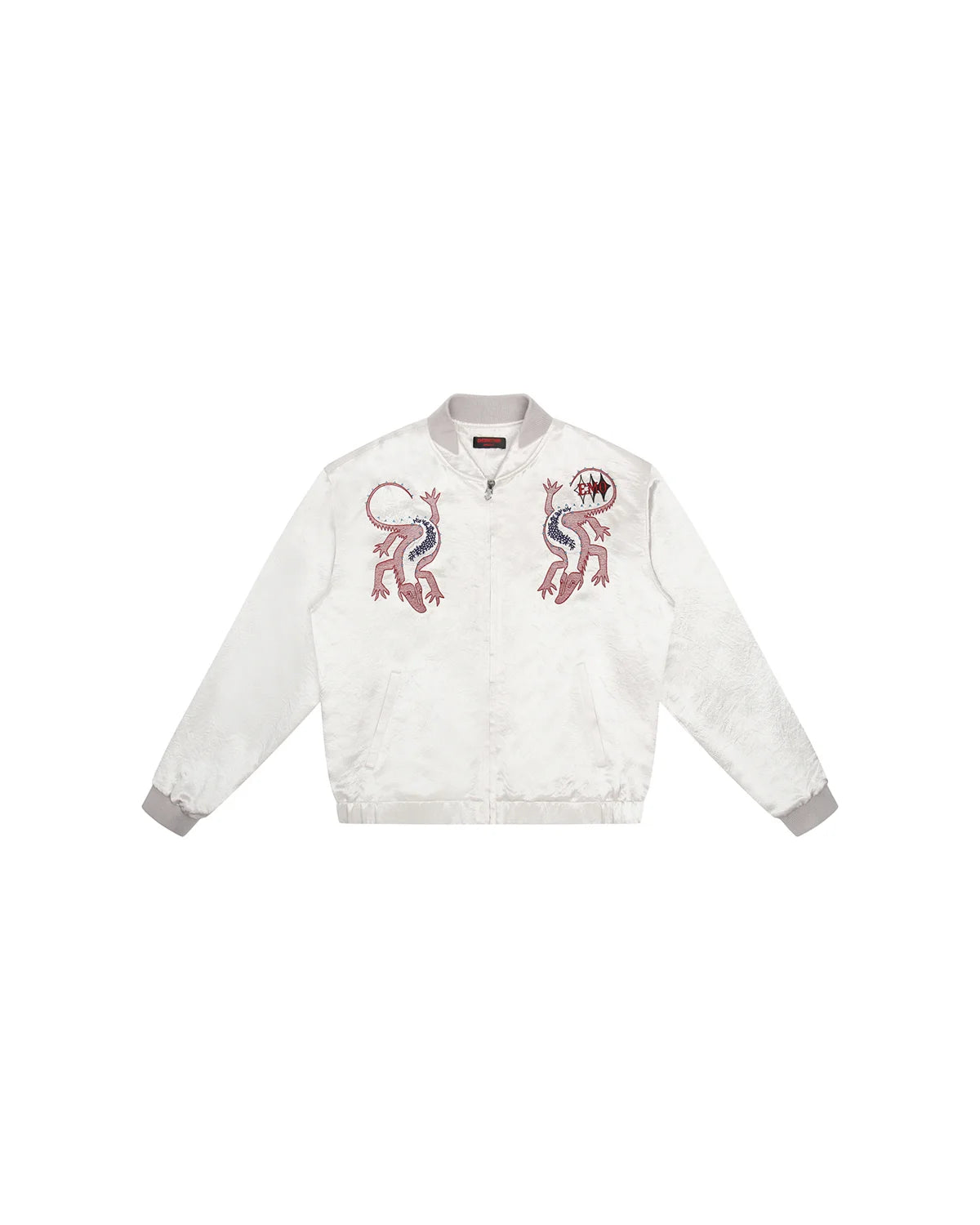 EMO Mirrored Tiger-Stripe Sukajan Jacket Gray