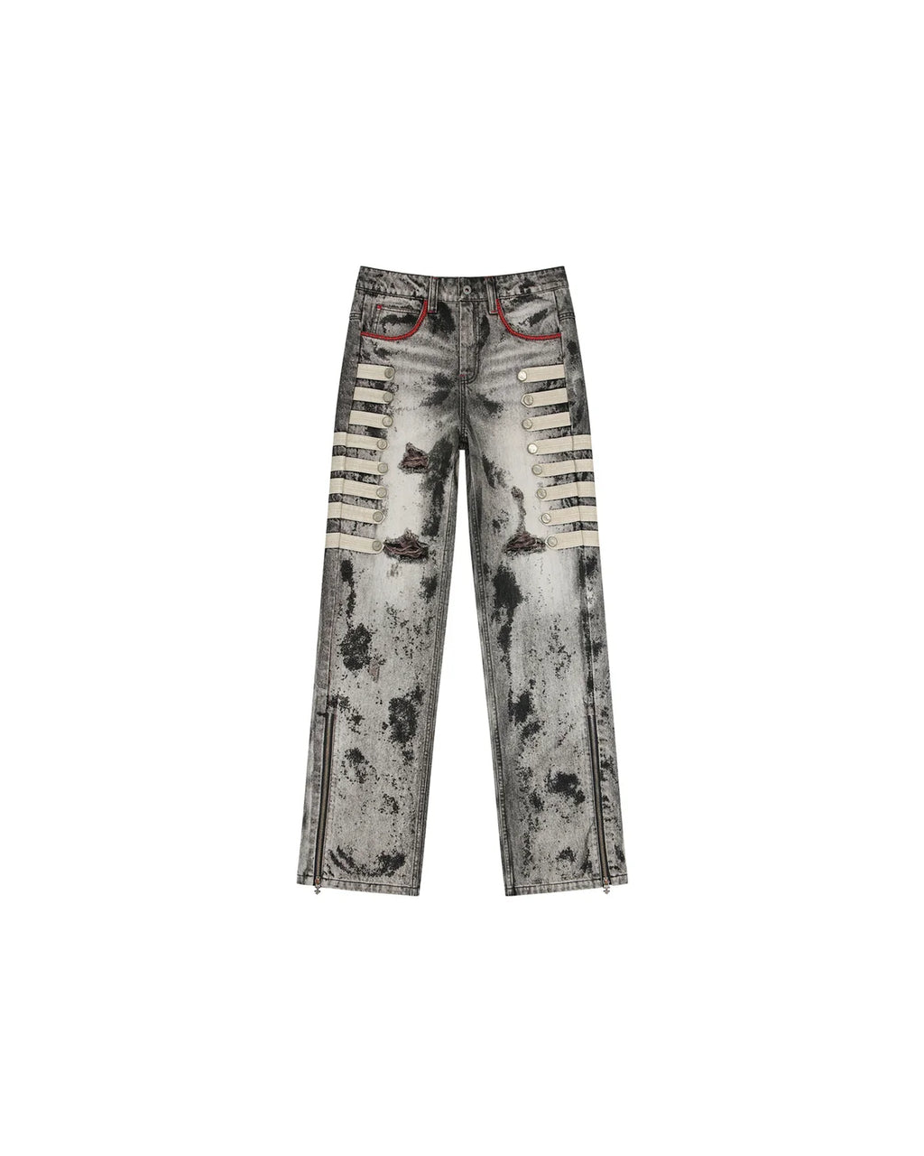 EMO Napoleon Mottled Wash Straight Leg Jeans