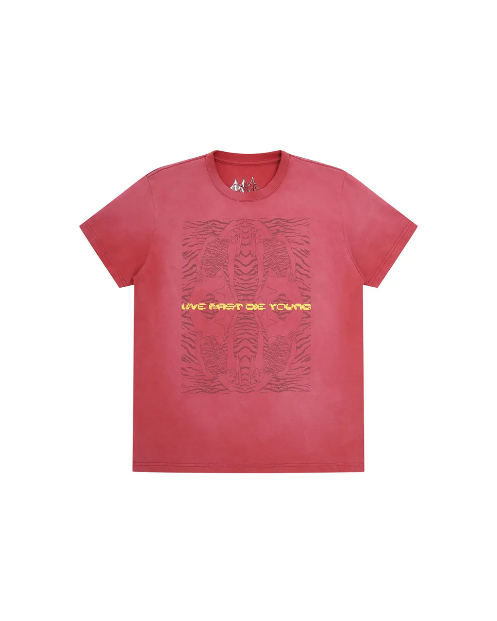 EMO 265g Faded Tiger Mirror Slim Tee（Red）