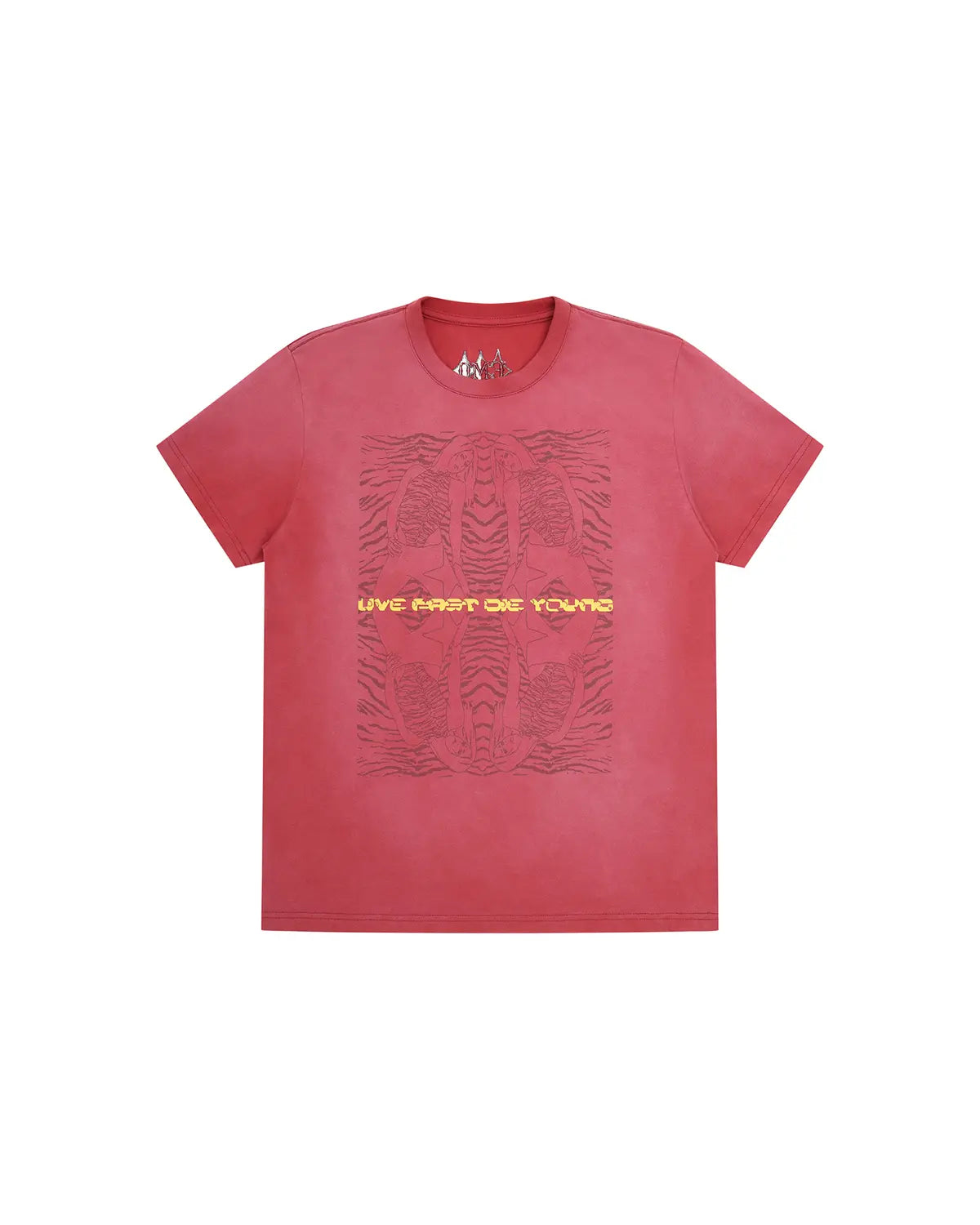 EMO 265g Faded Tiger Mirror Slim Tee（Red）