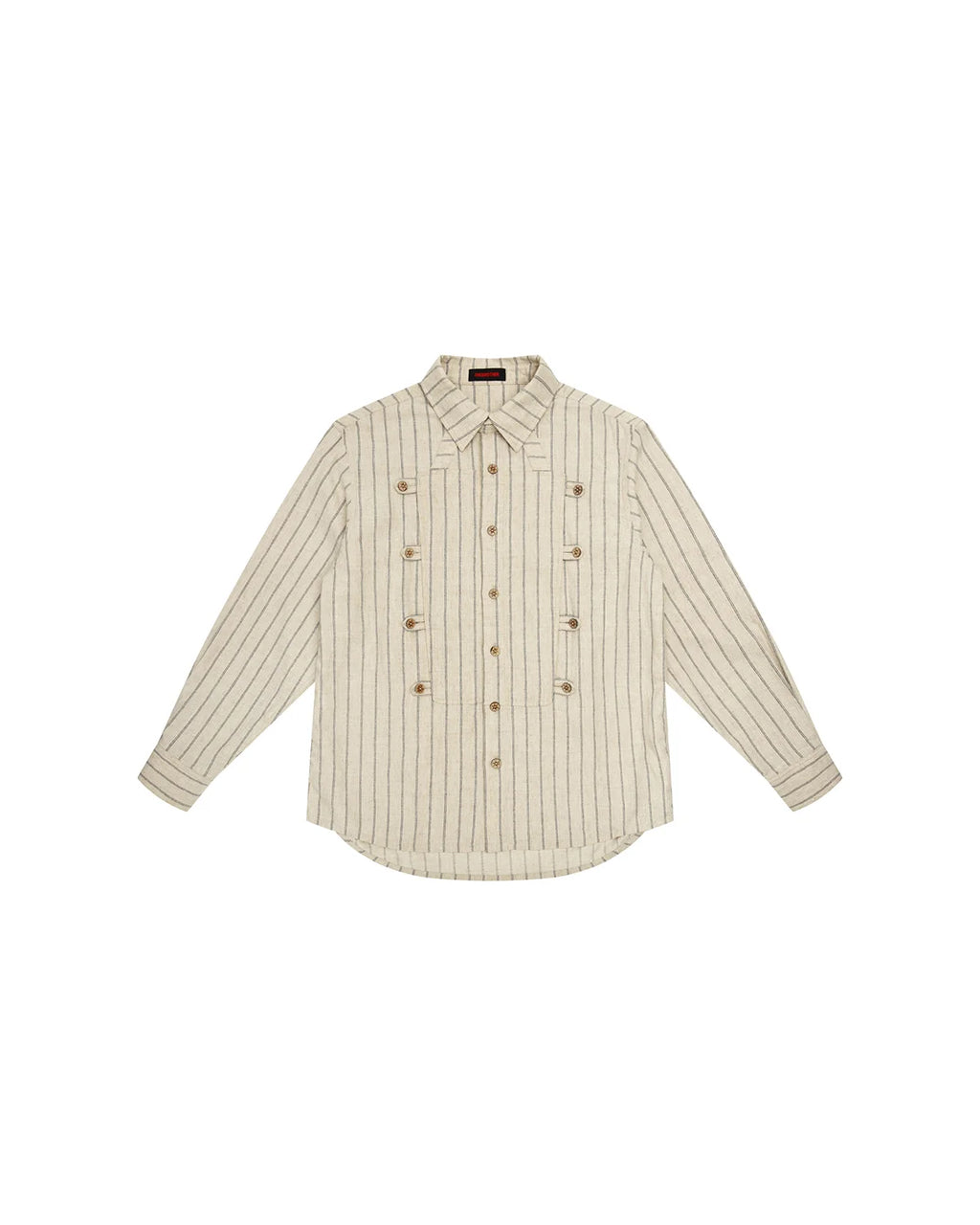 EMO Napoleon Double-Breasted Vertical-Striped Shirt