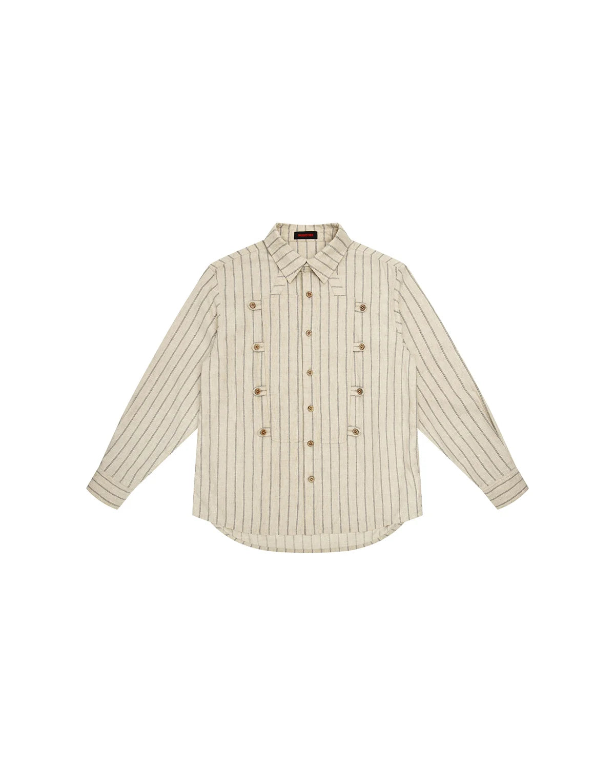 EMO Napoleon Double-Breasted Vertical-Striped Shirt